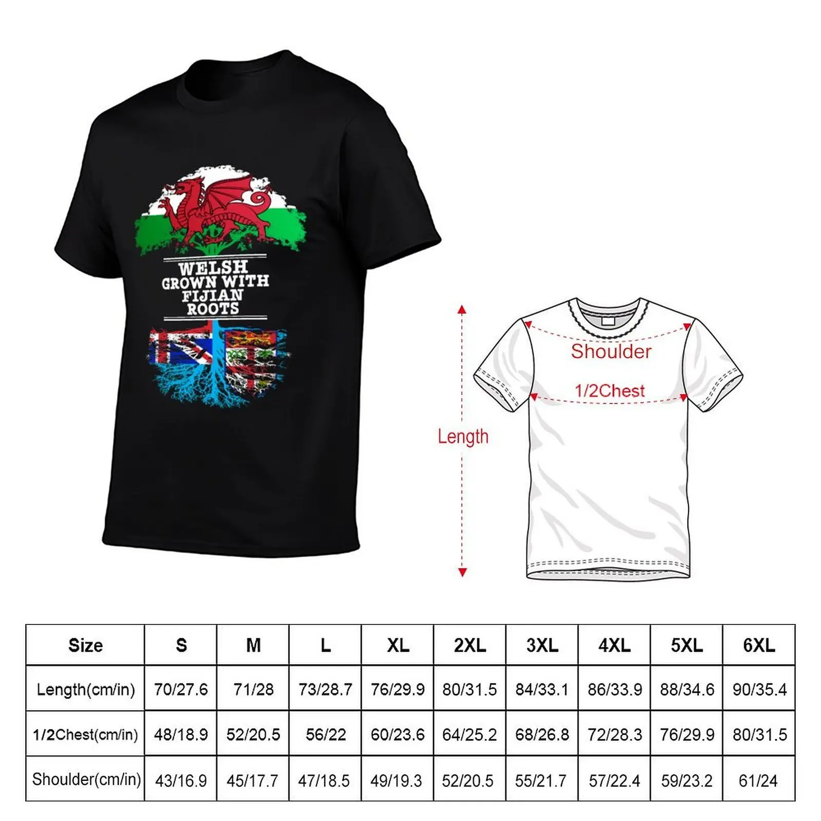 Welsh Grown With Fijian Roots - Gift For Fijian With Roots From Fiji T-Shirt