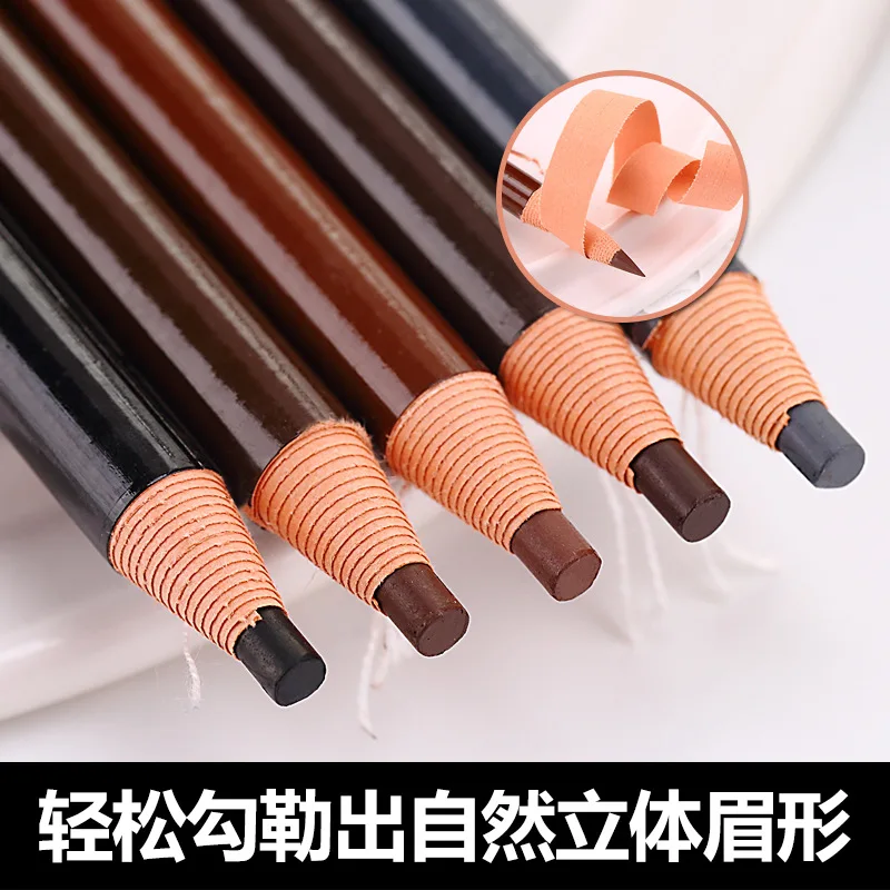 2Pcs Waterproof Eyebrow Pencil Long-lasting 5 Colors Natural Eye Brow Pen Brown Black Enhancer Dye Tint Pen Makeup Tools