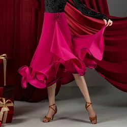 2025 New Ballroom Dance Skirt Women Waltz Dance Costume Club Prom Practice Performance Skirts Adult Latin Dance Clothes DNV21287
