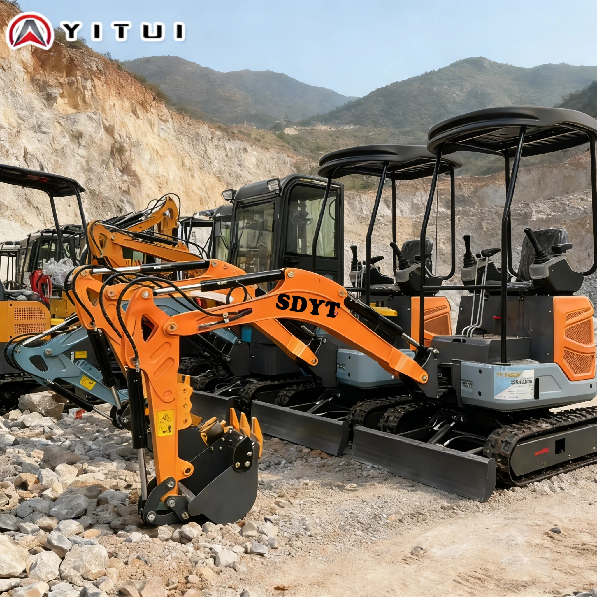 Customized Mini Excavator For Sale Ce-Certified 1.2-Ton With Bucket Attachment Suitable For Agricultural Equip With Tool Box
