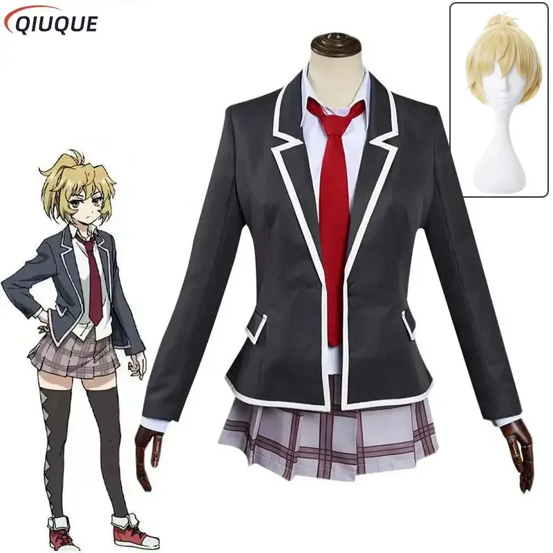 l2025l New Mayuko Nise Cosplay High Rise Invasion Cosplay Costume Wig Anime Tenkuu Shinpan Suit Uniform Women Party Role Playing