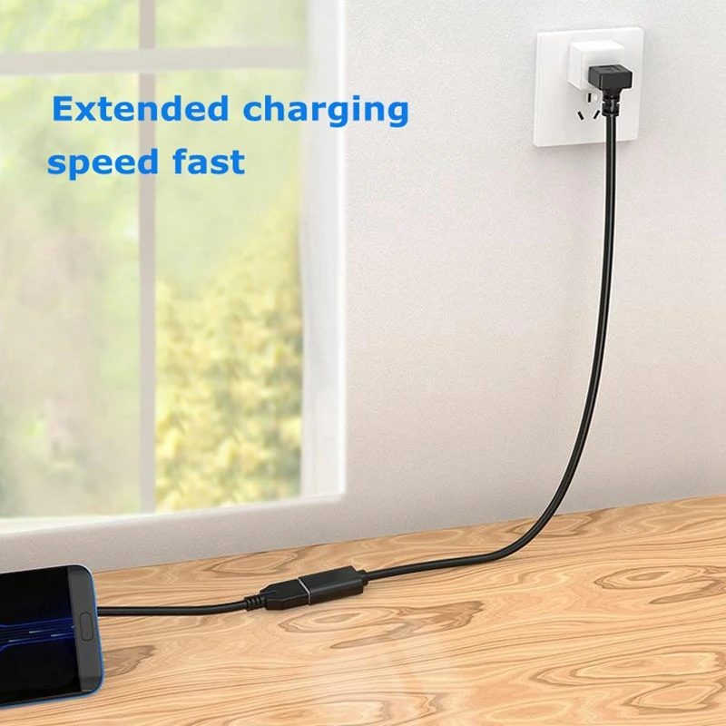 USB 3.0 Elbow L-shaped Data Cable Male to Female Extension Cable Tinned Copper Bold Charging Connection Cable