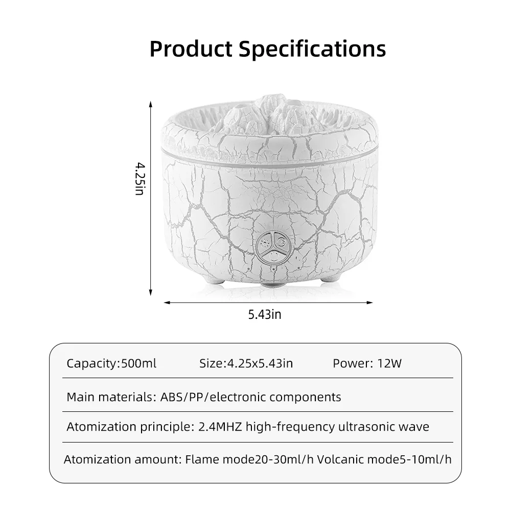 موزع روائح الزيوت العطرية بسعة كبيرة 500 مل، جهاز تحكم عن بعد، مرطب رذاذ بارد مع ضوء LED متعدد الألوان لليوجا #3