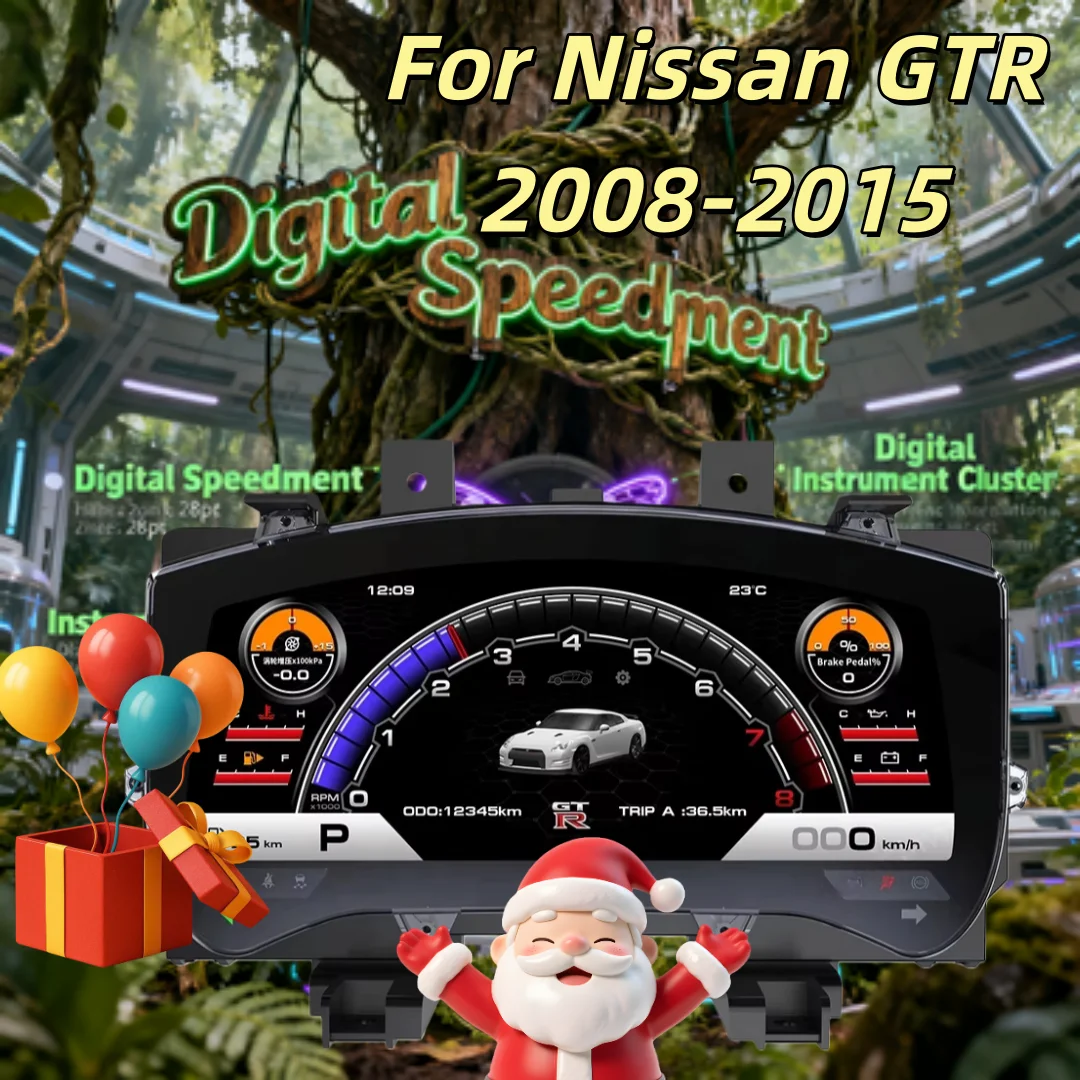 

12.3 Inch Car Digital Dashboard Cluster Speedometer Virtual Cockpit For Nissan GTR 2008-2015 Instrument Panel LCD Linux System