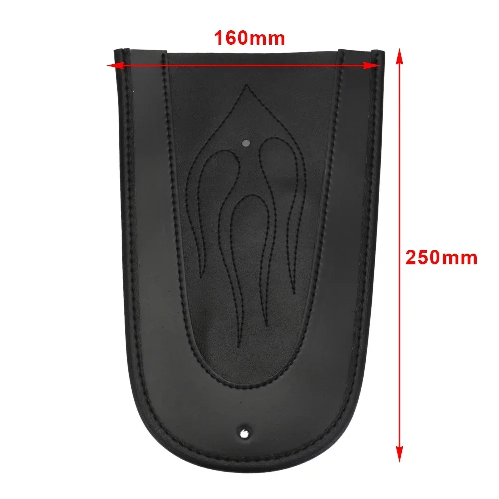 Motorcycle Black Flame PU Leather Stitch Mustang Rear Fender Bib Solo Seat For Harley Sportster 883 1200 XL 48 72 2004-2017