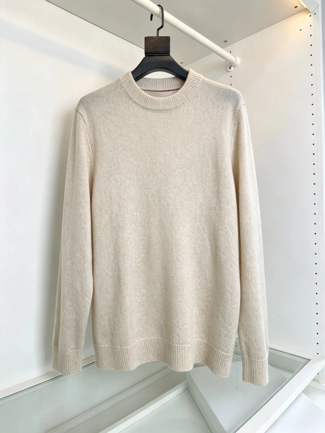 Italian BC old money wind wool cashmere embroidered crew neck knitted sweater