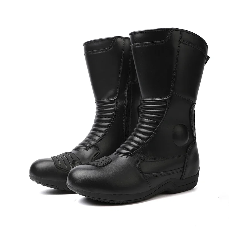 Classic Motocross Boots with Reinforced Heel Toe Motorcycle Boots Men Counter Waterproof Tall Motorcycle Touring Boot Botas Moto