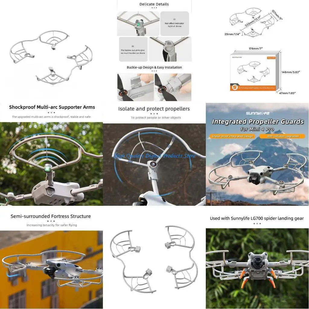 

U2JE Propeller Guard For MINI 4PRO Protections Crash Rings Propellers Protective Cage Cover for MINI 4PRO