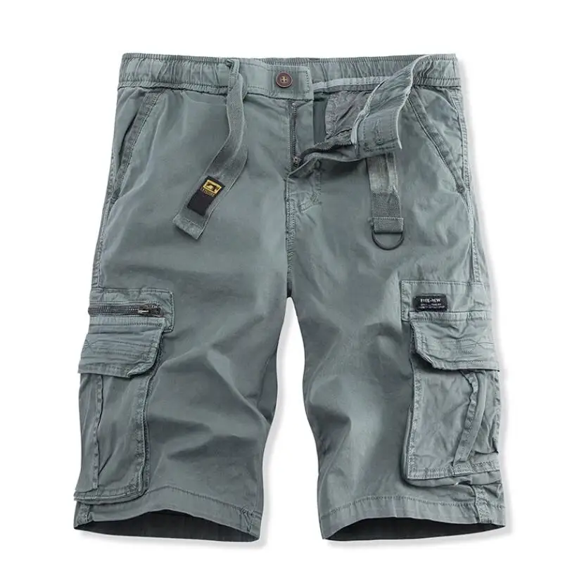 Men Cargo Shorts Multi Pocket Pants New Summer Male Cotton Casual Tool Shorts High Quality Man Military Loose Cargo Pants 40