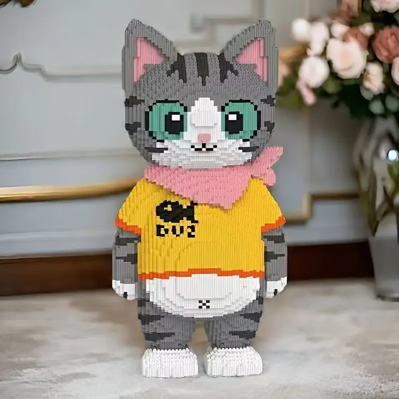 

31233 шт., набор строительных блоков «Большой кот», 14 лет и старше Рождественский/Великоkanocный подарок, сращивание мелких частиц, сложный домашний декор