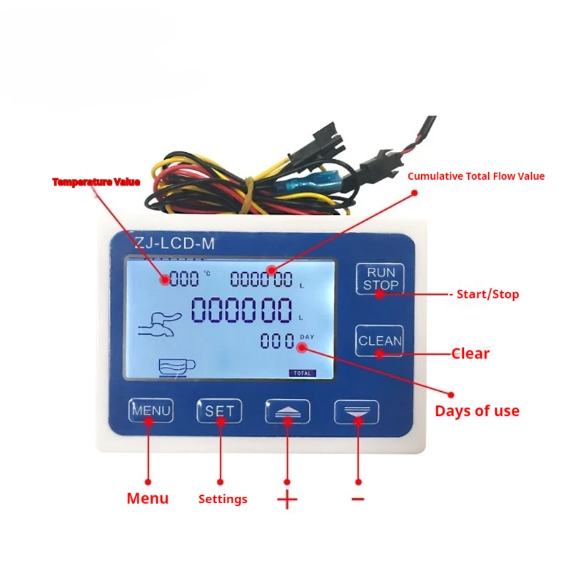 ZJ-LCD-M 1 Inch Flow Meter Controller with Solenoid Valve Digital LCD Water Flow Control for Beverage & Beer Filling