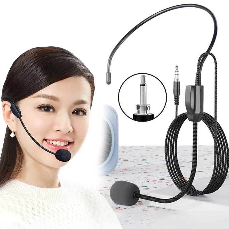 3.5MM Thread Headworn Wired Microphone Headset Voice Amplifier Speaker Little Bee Teacher Tourist Guide Loudspeaker Universal