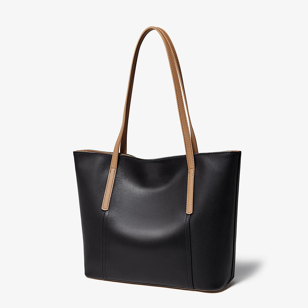 FOXER Large Capacity Tote Bag Cowhide Leather Women's Shoulder Bag Casual Work Shopping Handbag Ladies Daily Bucket Purse