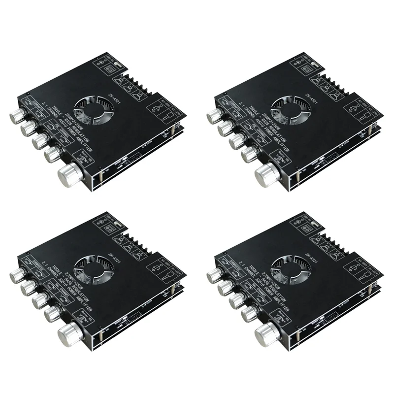 

【NEWLY】4X ZK-AS21 2.1 Channel TPA3255 Bluetooth Digital Power Amplifier Board Module High And Low Tone Subwoofer 220WX2+350W