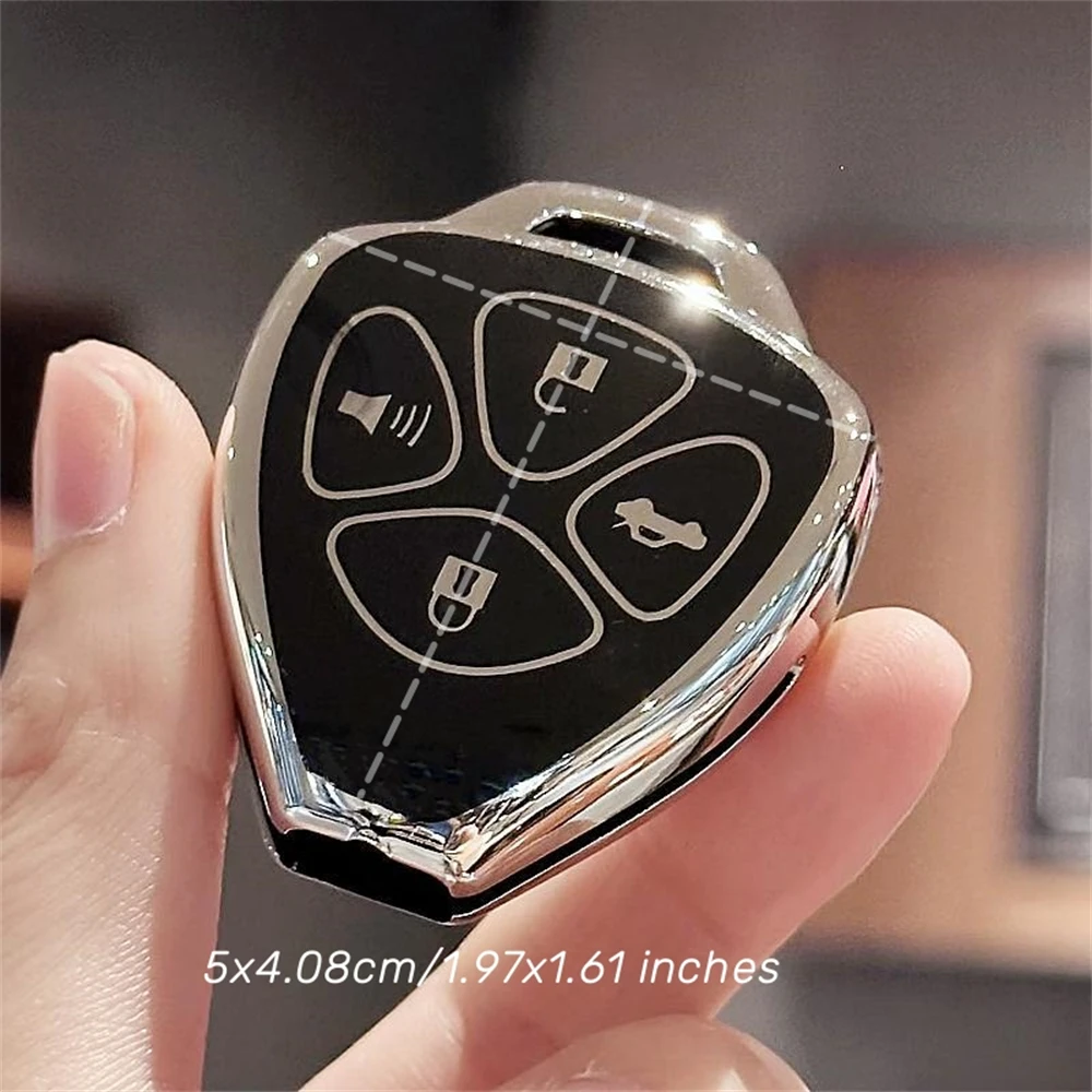 Key Fob Cover Leather Keychain for Toyota Scion Camry Rav4 Corolla 4Runner Yaris Matrix Venza Avalon