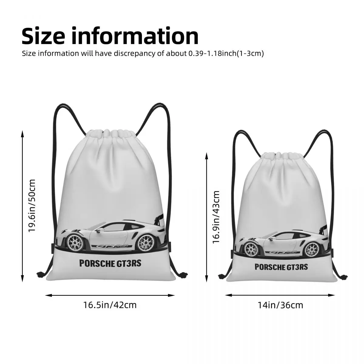 Personalizado GT3-RS moda feminina masculina saco de cordão mochila portátil dobrável saco de compras mochila à prova dwaterproof água