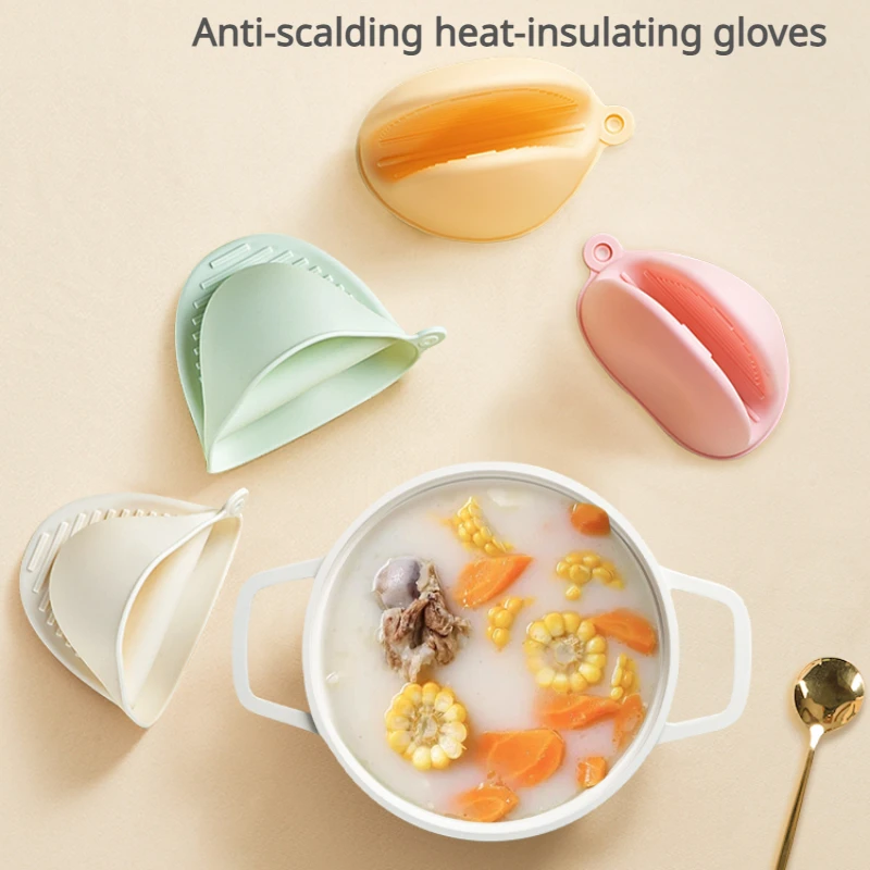 Zackoo Heat Resistant Pinch Mitts Anti Scalding Non Slip Silicon Oven Gloves Disc Clamp Bowl Hand Clip Potholder Kitchen Tools