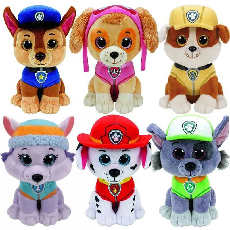 23cm Paw Patrol Chase Marshall Rock Dog Plush Dolls Action Figures Cartoon Model Movie Peripherals Kids Birthday Gift