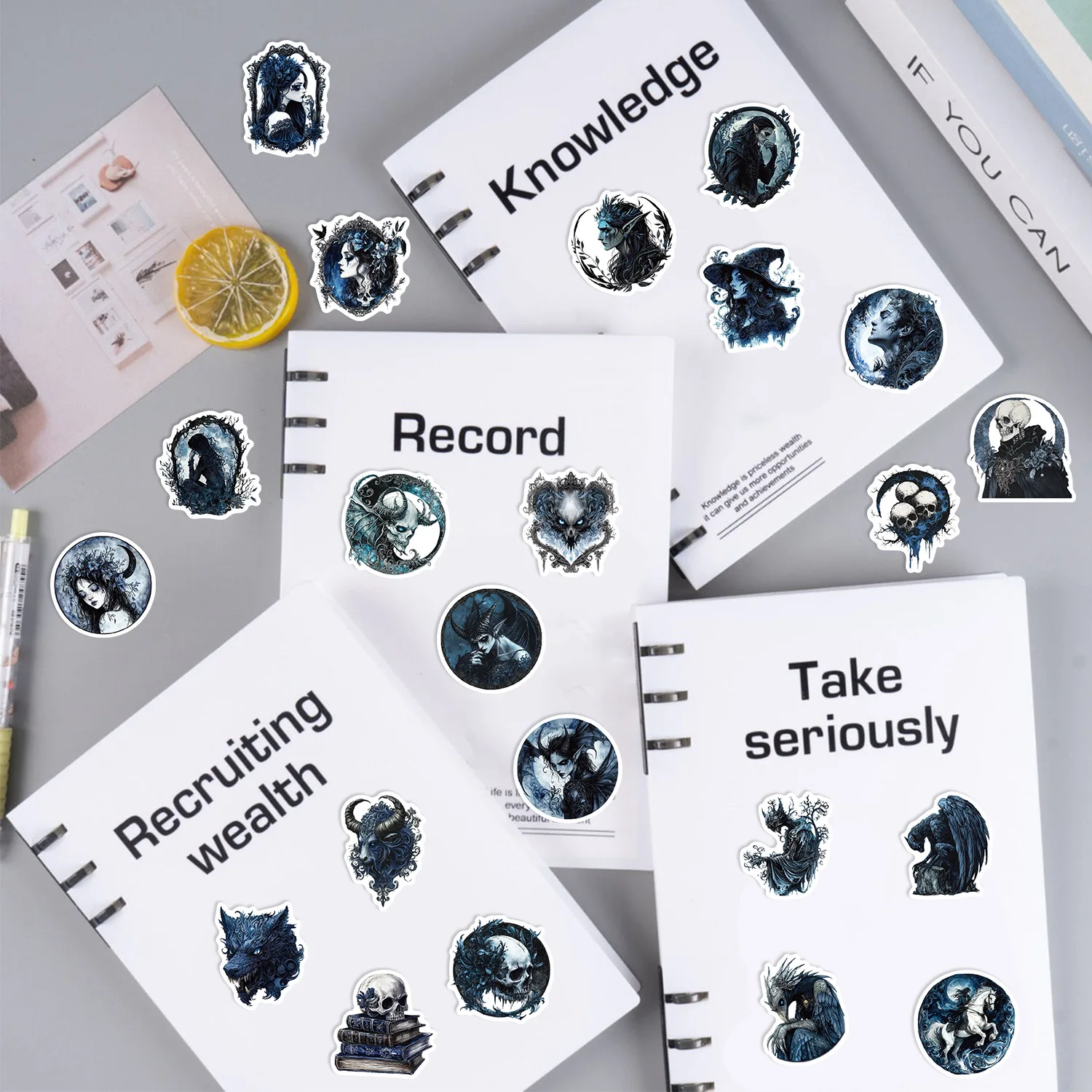 50/100PCS 만화 다크 고딕 DIY 문구 방수 스티커 그래피티 장식 기타 노트북 여행가방 스티커