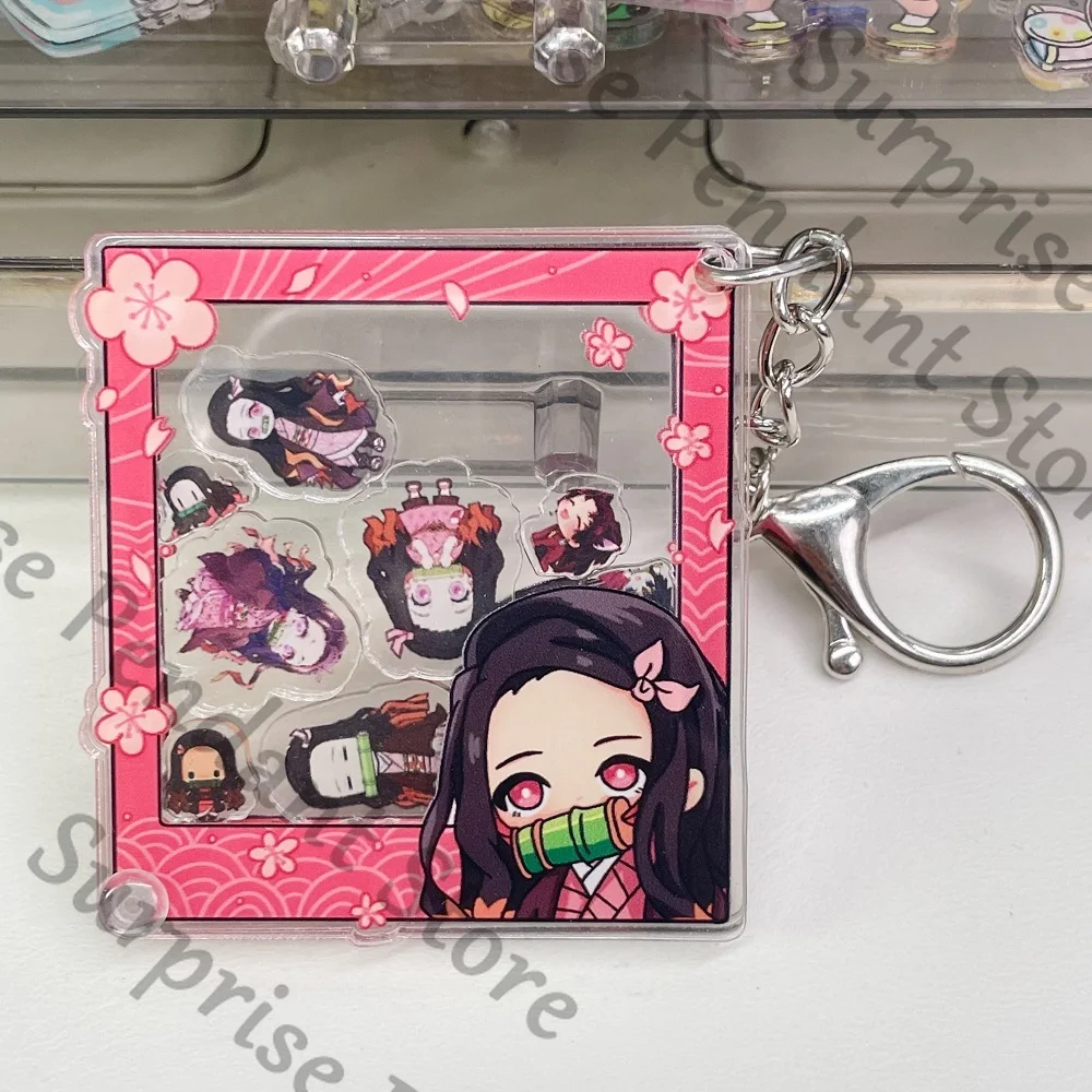 Demon Slayer DIY Shake shake llavero colgante Kamado Nezuko Kochou Shinobu Rengoku Kyoujurou Agatsuma Zenitsu lindo regalo