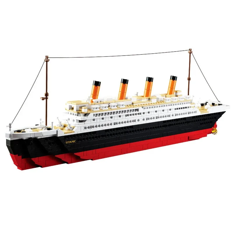 Titanic RMS Movie Famous Ship Boat 3D Figures Romantic Love Building Blocks mattoni Jack e Rose Christmas Birthday Gift Toys