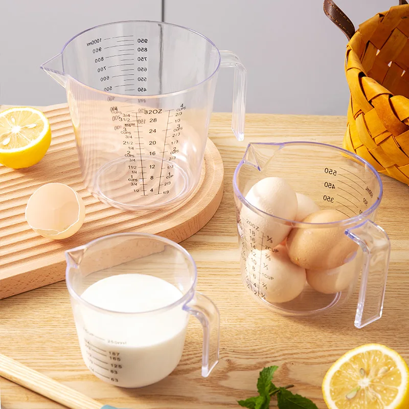 

Baking Tool Measuring Cup Clear Scale Show Transparent Mug Pour Spout show250/600/1000ml with graduated quality Kitchen