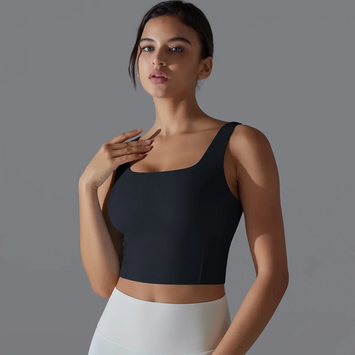 Women Sleeveless Top Yoga Clothes Sports Underwear Workout Gym Crop Tank Push Up Bra Fitness Running Vest Active Wear Undershirt