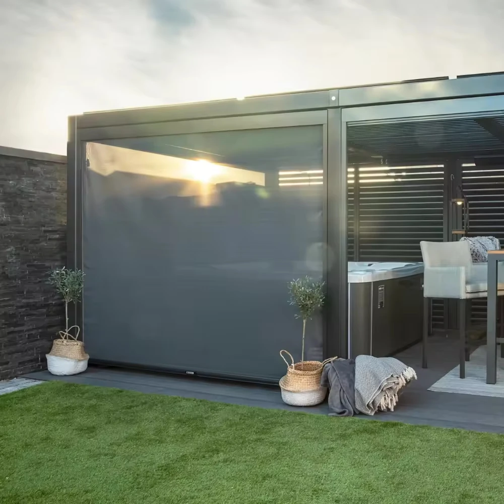 

OneAlu High-End Aluminum Electric Roof Gazebo - Powder-Coated for Outdoor Garden Decor, Natural Resort & Backyard