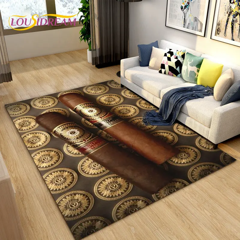 Thuốc Lá Điếu Xì Gà Khói Series Uống Khăn Trải, Thảm Thảm Cho Phòng Ngủ Phòng Khách Sofa ADSC0012 Trang Trí, bé Chơi Chống Trơn Trượt Sàn