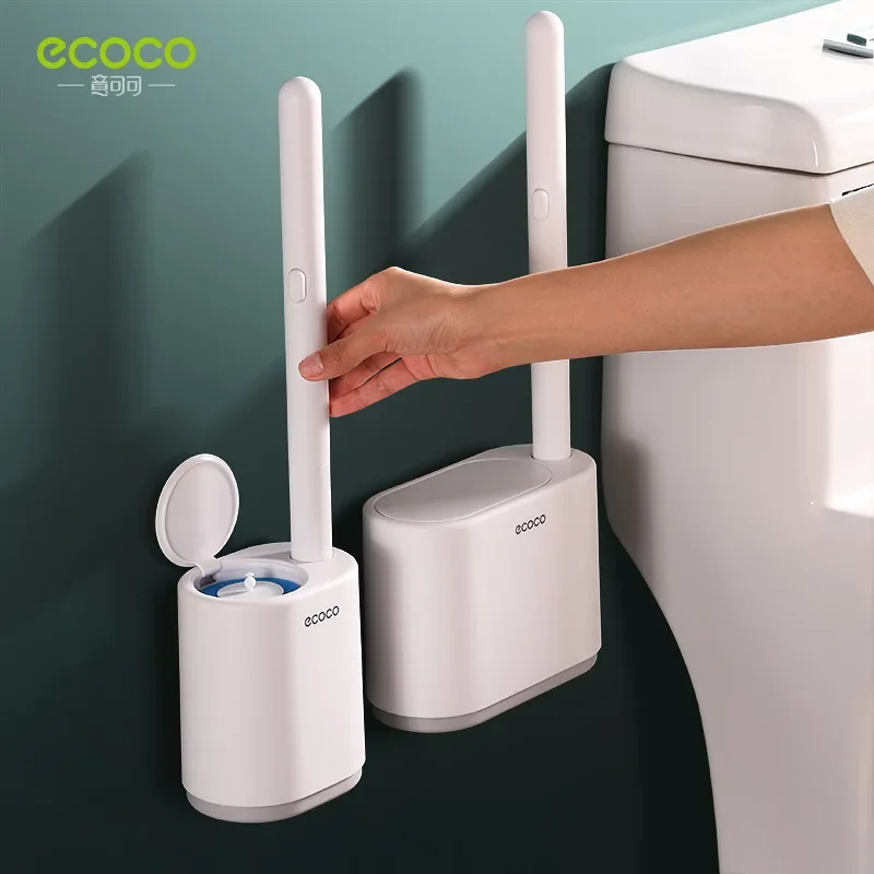 ECOCO disposable toilet brush bathroom accessories wall-mounted household bathroom no dead corner cleaning pit toilet brush set