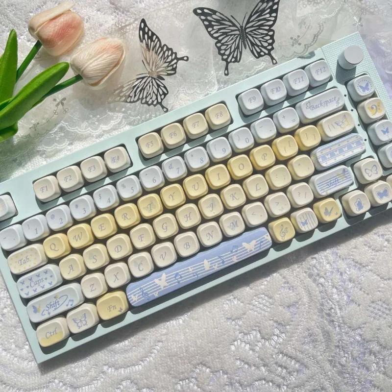 Cute Girl Keycaps Set PBT Dye Sublimation 95 Key MAO Profile Keycaps for Mechanical Keyboard Accessories Custom Keybaord Caps