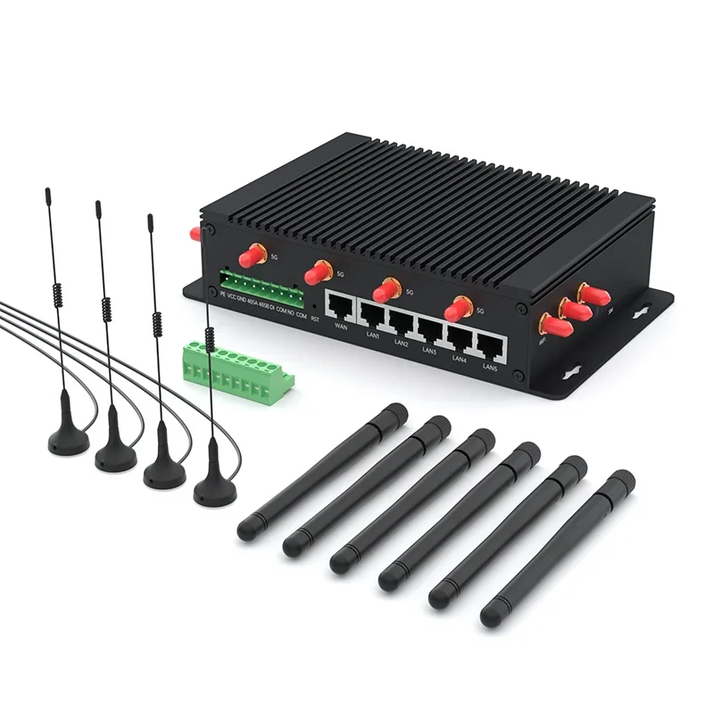 5G Industrial WIFI6 Wireless Router with Sim Card Slot & 10 External Antennas LTE & QoS Features