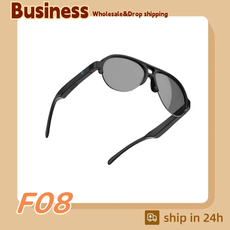 Wholesale Men's Running Original F08 Lenses With Bluetooth Glasses Man Drop Shipping Electric Scooter Uv400 Excited Eyepieces