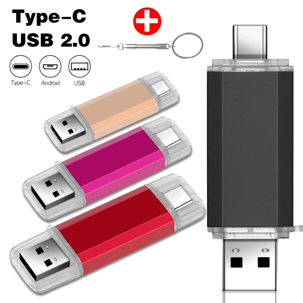 Multifunctional OTG Usb Flash Drive type c 32gb Pen drive 64gb 128gb флешка mobile phone usb 2.0 flash memory stick pendrive