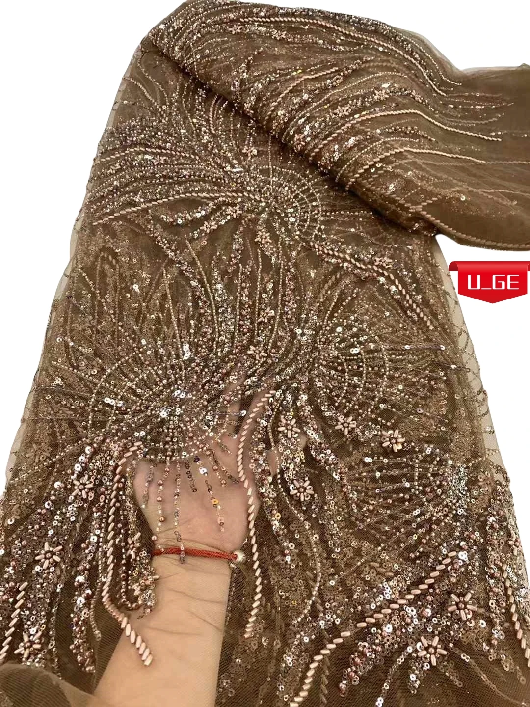 5 metri 2025Ultimo Autria Delicato Elegante Migliore Qualità Morbido Lussuoso Tessuto di Pizzo di Maglia Per Il Vestito Da Sera Del Partito U_Ge538