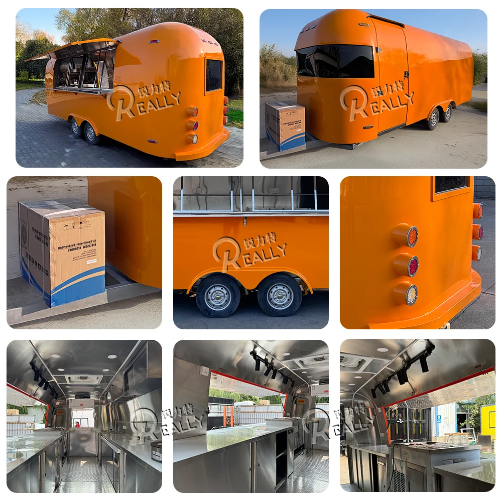 스테인리스 스틸 이동식 푸드 트레일러 (주방 설비 완비) 미국 표준 푸드 카트 (DOT 인증)