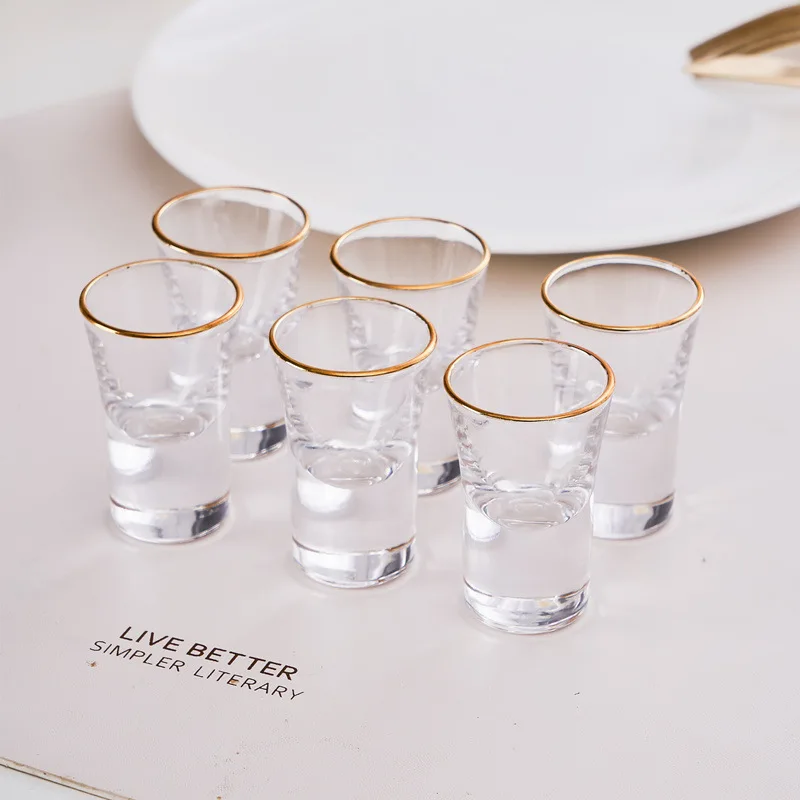 6-Pack Small Transparent Glass Baijiu Cups Home Use Drinking Glasses for Strong Alcohol Bullet Cup One-Take Glasses