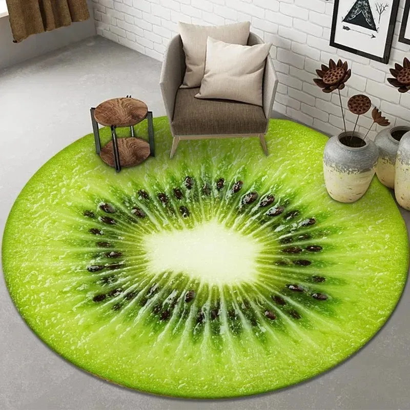 VIKAMA Playful Fruit-Themed Rug Anti-Slip & Noise-Reducing Study & Office Floor Mat Bathroom & Toilet Rug Home Furnishings