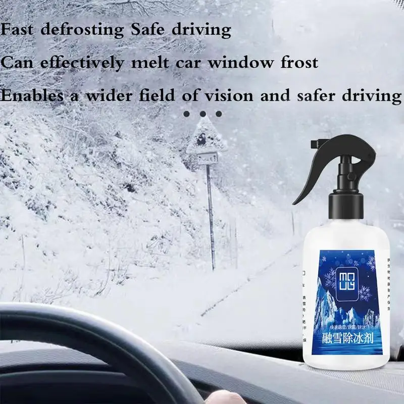 De Icer Spray for Car 300ml Snow Deicer for Car Windshields Fast Ice and Snow Melting Spray for Front Windshields Exhaust Pipes