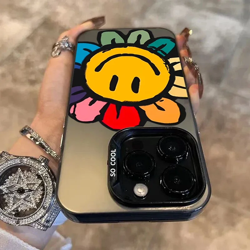 Case For Xiaomi Redmi Note 14 13 12 11 Pro Plus 5G 12S 11S 11 10S Redmi 13C 14C Floral Pattern Sun Smile Face Design Phone Cover image 5