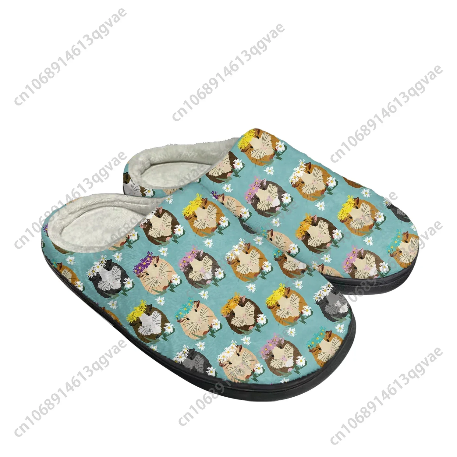 Cute Cartoon Guinea Pig Home Cotton Slippers Mens Womens Plush Bedroom Casual Keep Warm Shoes Thermal Indoor Slipper Custom Shoe