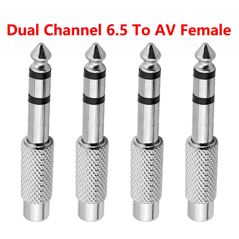 

Metal RCA Female to 6.35mm Male Plug 3 Pole TRS Audio Adapter RCA Jack Socket to 6.35mm Stereo Connector