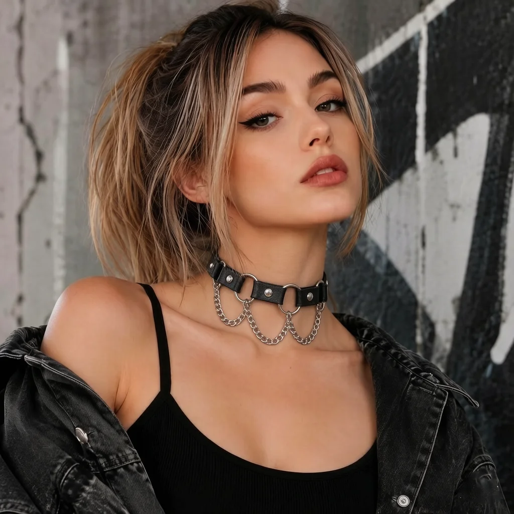 Sexy Bondage Lingerie Sexy Leather Collar Harness Woman Erotic Leather Neck Harness Fetish Wear Women Neck Accessorie