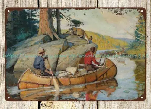 goodwin, philip in the canoe metal tin sign outdoor metal plaques