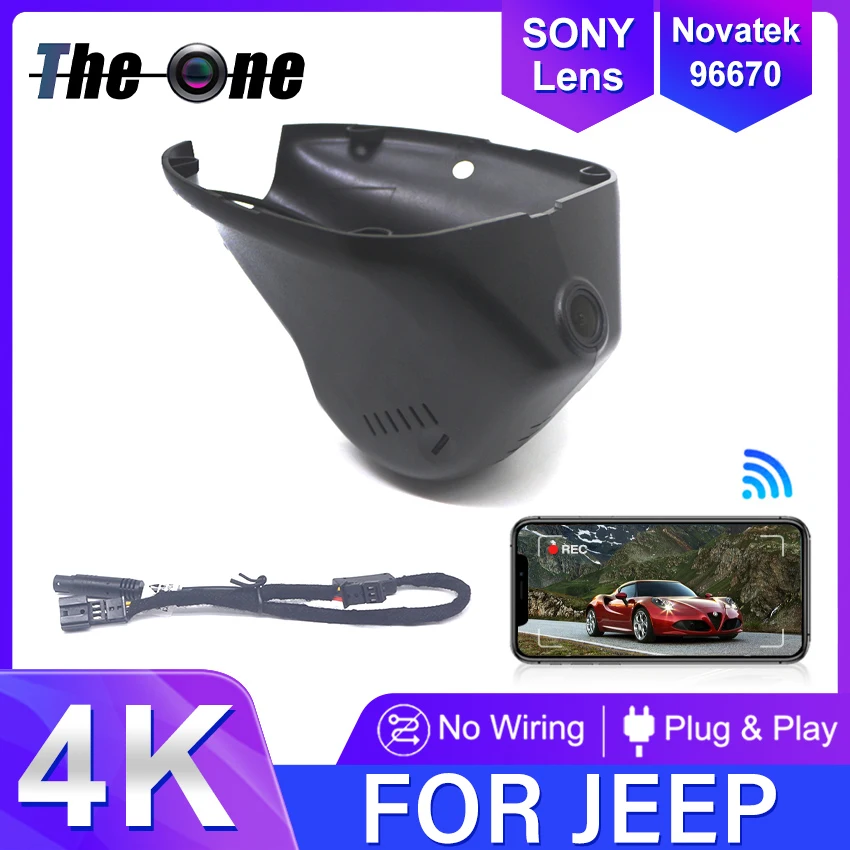 4K Wifi 3840*2160 Car DVR Dash Cam Camera VIdeo Recorder For jeep cherokee kl 2019 2020 2021 Plug and play Dashcam