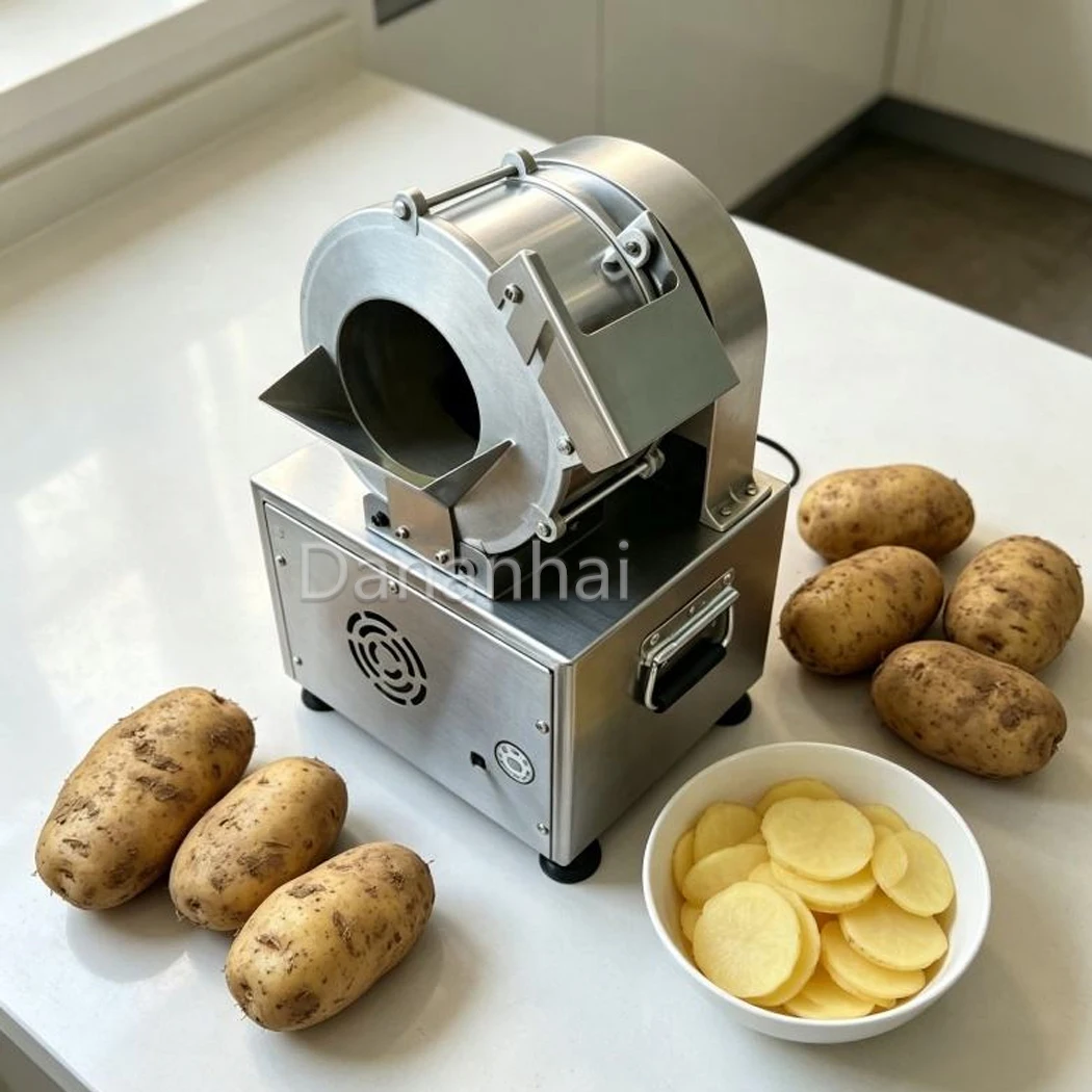 220V Electric Vegetable Shredder Slicer Machine, Commercial Food Processor for Small Shop Kitchen Preparation