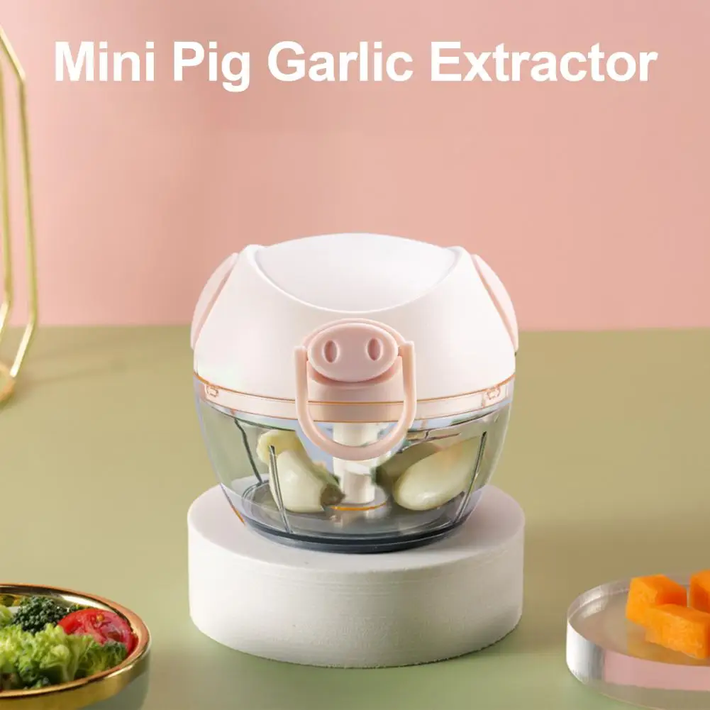 Garlic Press Efficient Hand-pull Garlic Chopper Meat Mincer Portable Kitchen Gadget for Food Preparation Rotate Press Crusher