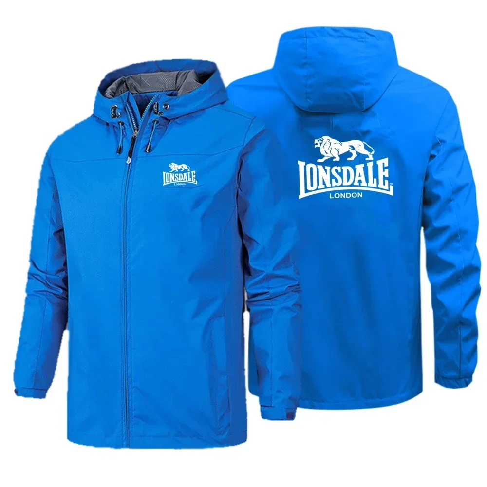 2026 Spring Autumn Men Hooded Zipper Jacket, Windproof Waterproof Outdoor Leisure Coat for Mountain Trekking Casual Sports