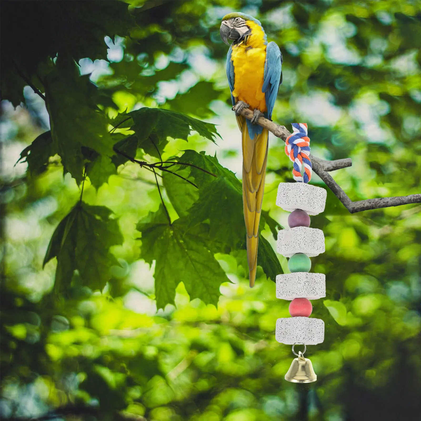 

2Pcs Bird Chewing Bell Star Shape Mineral Beak Grinder Stone Parrot Parakeet Macaw Natural Calcium Bird Chewing