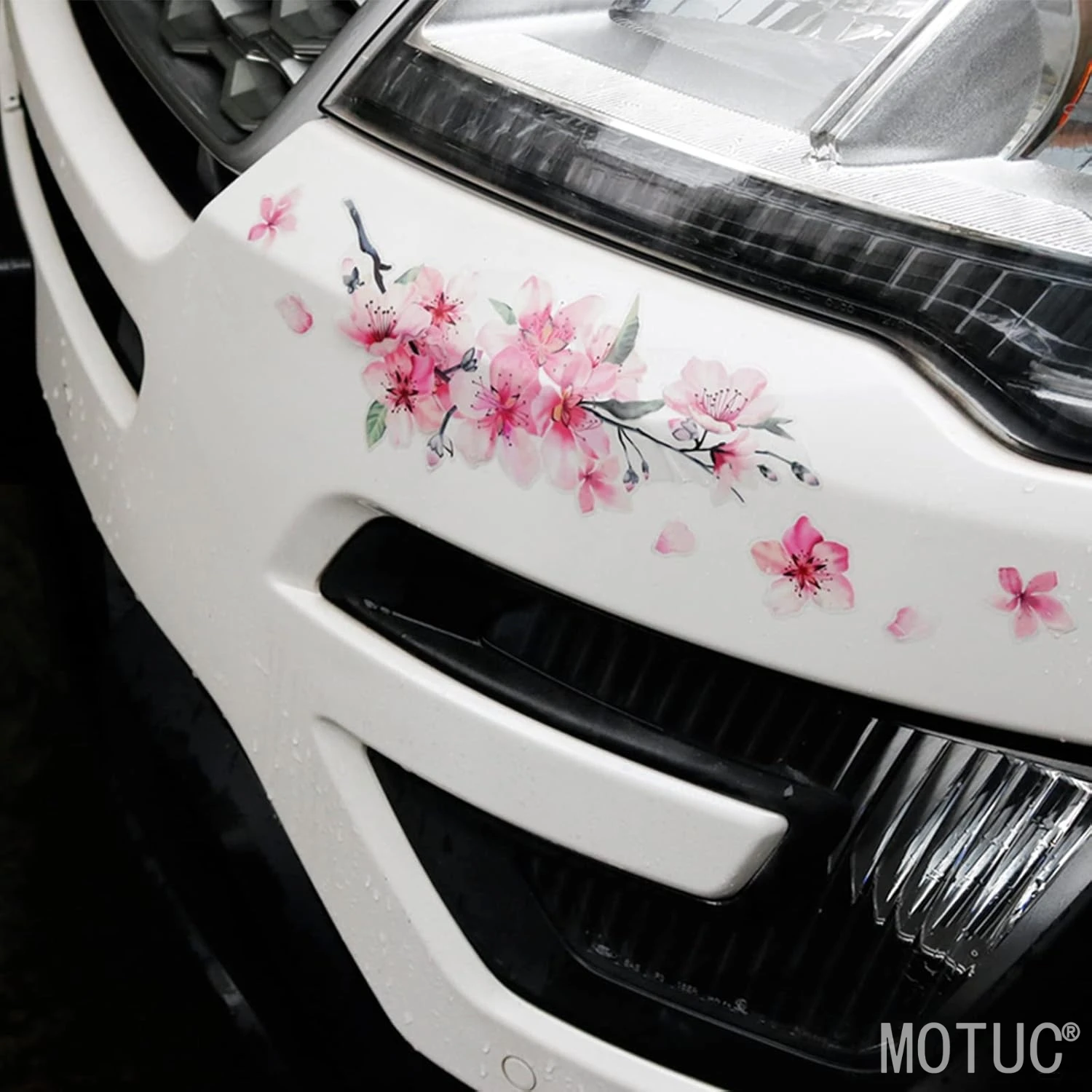 

1PC JDM Cherry Blossom Vinyl Car Stickers Waterproof Scratch Cover Pink Flower Bumper Decal for Automotive Motocycle Home Decors